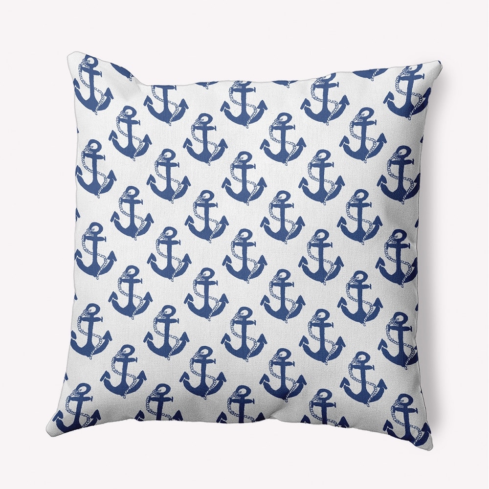 Anchor Pattern Indoor/Outdoor Throw Pillow
