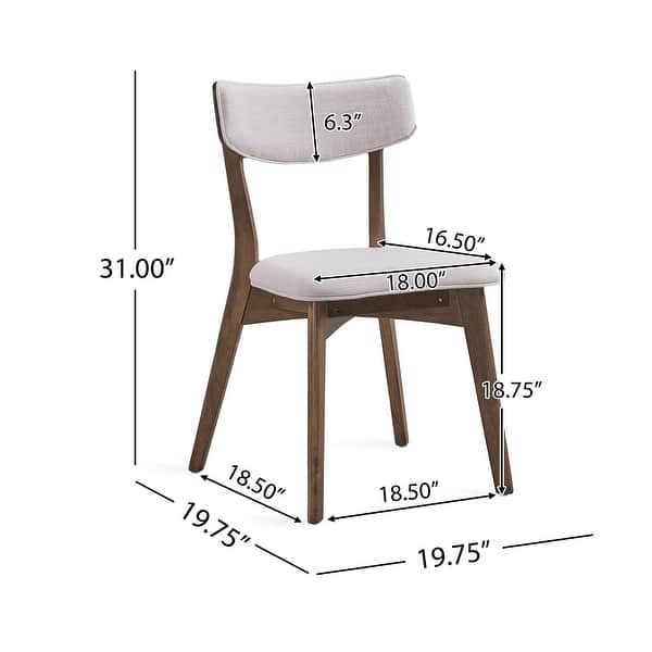 dimension image slide 1 of 11, Christopher Knight Home-Chazz Mid-Century Modern Upholstered Rubberwood Dining Chairs (Set of 2/4)