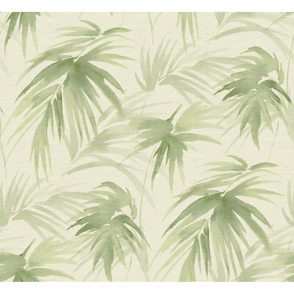 Scott Living Darlana Green Grasscloth Wallpaper