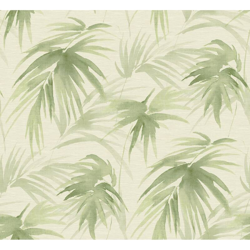 Scott Living Darlana Green Grasscloth Wallpaper