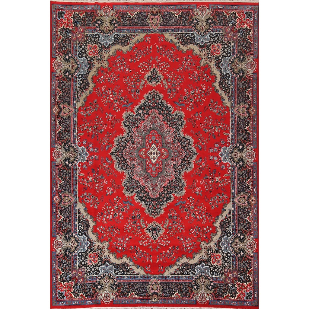 Traditional Floral Kashan Turkish Rug Machine Made Carpet - 9'8" x 12'10"