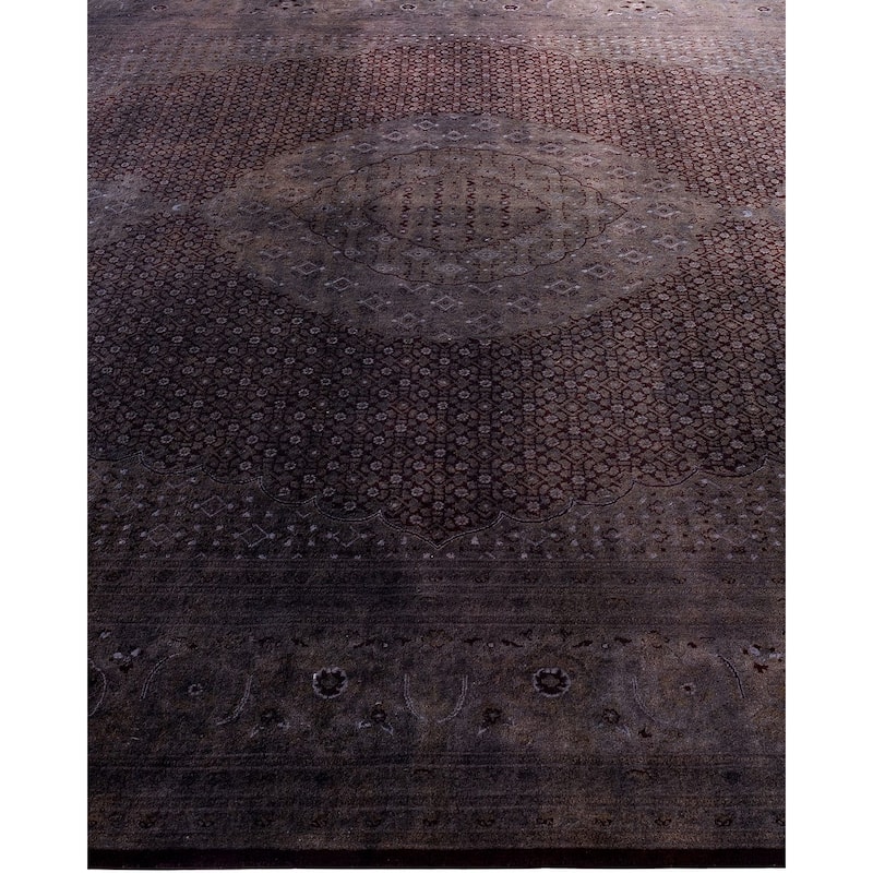 Fine Vibrance One-of-a-Kind Hand-Knotted Area Rug - Brown, 9' 0" x 13' 4" - 9' 0" x 13' 4"