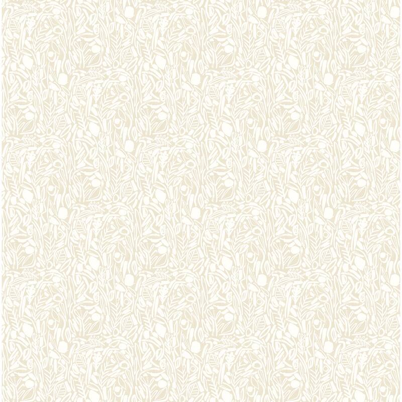 Verdure Neutral Painted Botanical Wallpaper