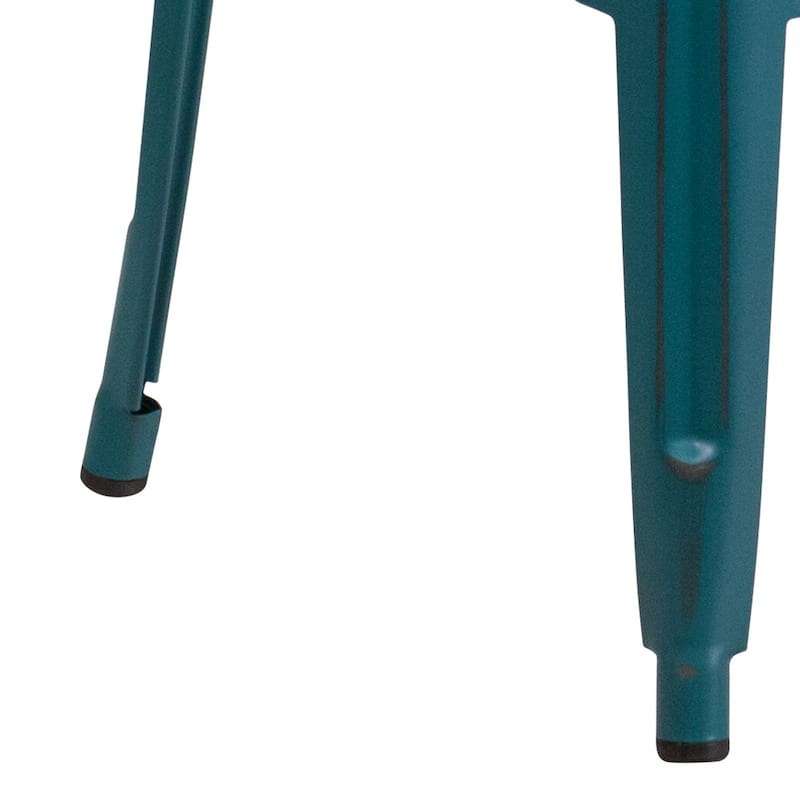 4 Pack 30"H Backless Distressed Metal Indoor-Outdoor Barstool
