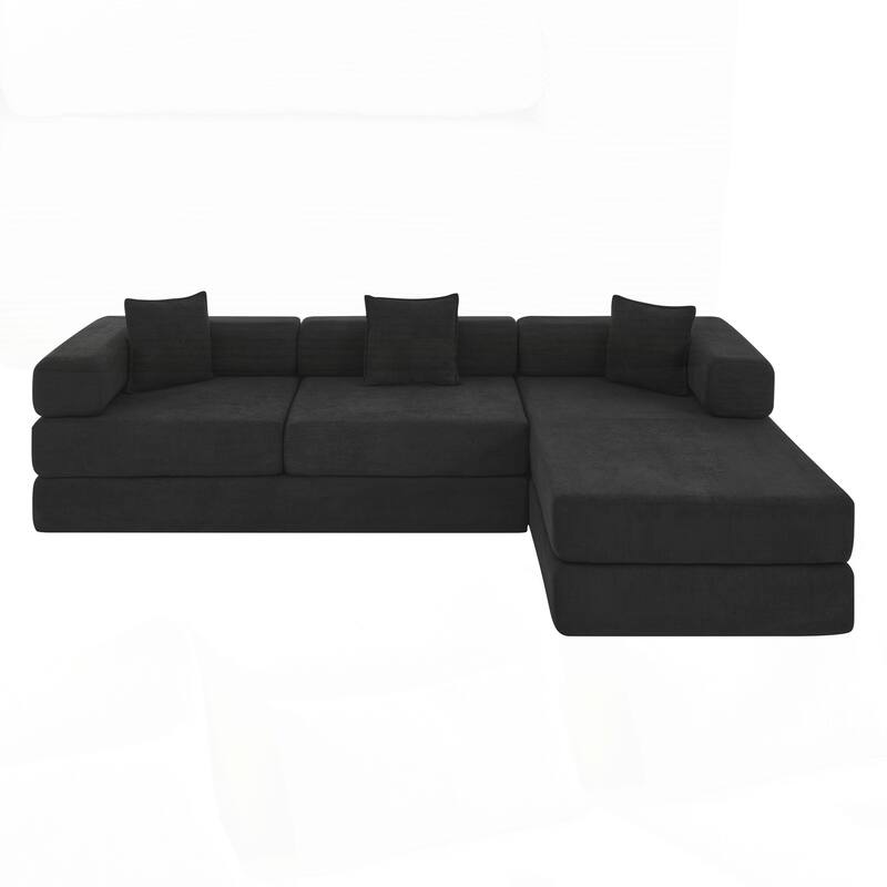 Modular Sectional Sofa with L-Shape Chaise, Boneless Cloud Couch with Deep Seat