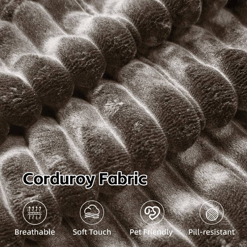 95.2" Modern L-Shaped Corduroy Sectional Sofa, No Assembly Reqired