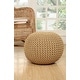 preview thumbnail 23 of 48, AANNY Designs Lychee Knitted Cotton Round Pouf Ottoman