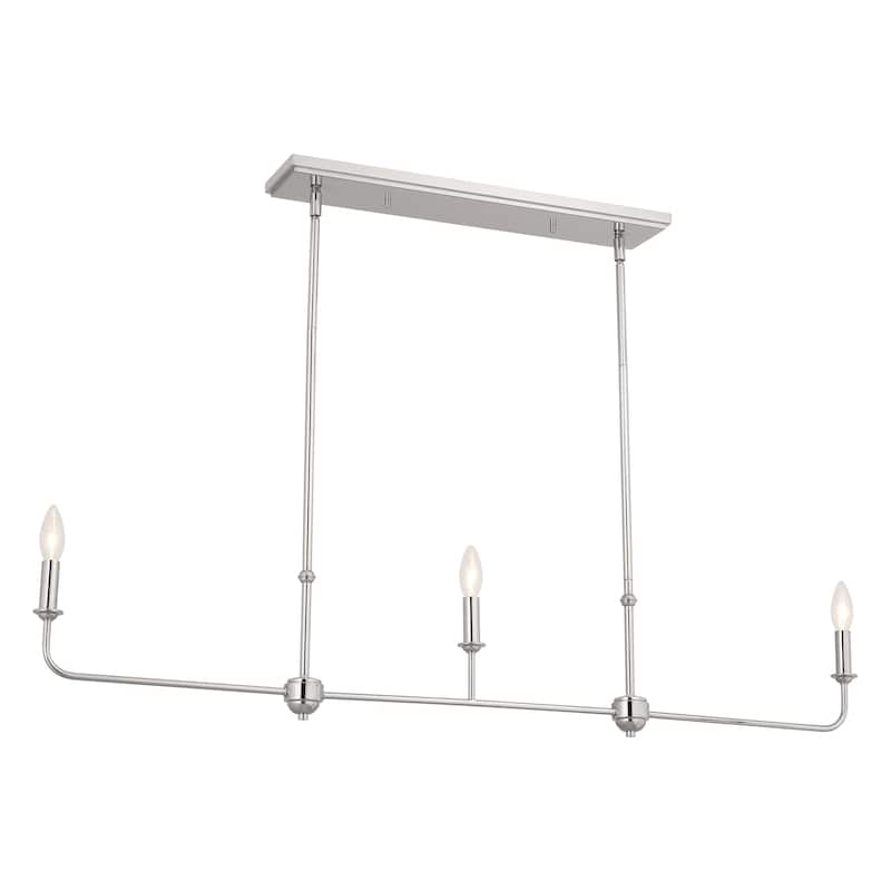 Kichler Lighting Pallas 3 Light Polished Nickel Linear Chandelier - 48.25