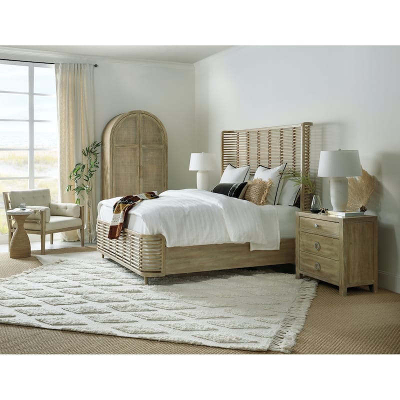 Hooker Furniture Surfrider 40" Wide Coastal Luxury Rattan Door Arched