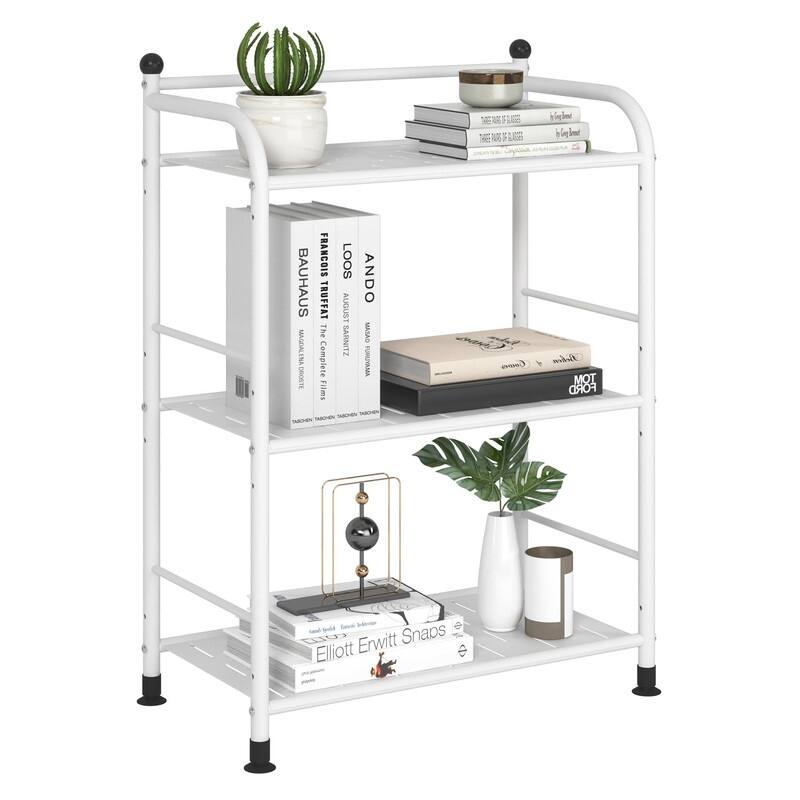 3 Tier Bathroom Storage Open Shelf Unit - 21.8"D x 11.02"W x 31.1"H - Matte White