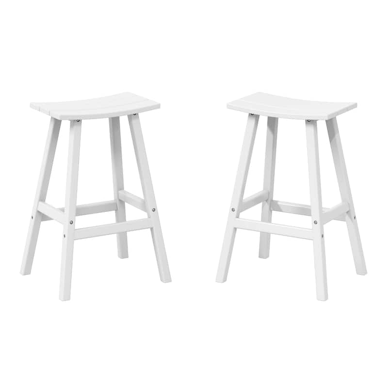 Laguna Hdpe All Weather Outdoor Patio 29" Saddle Seat Bar Stool (Set Of 2)