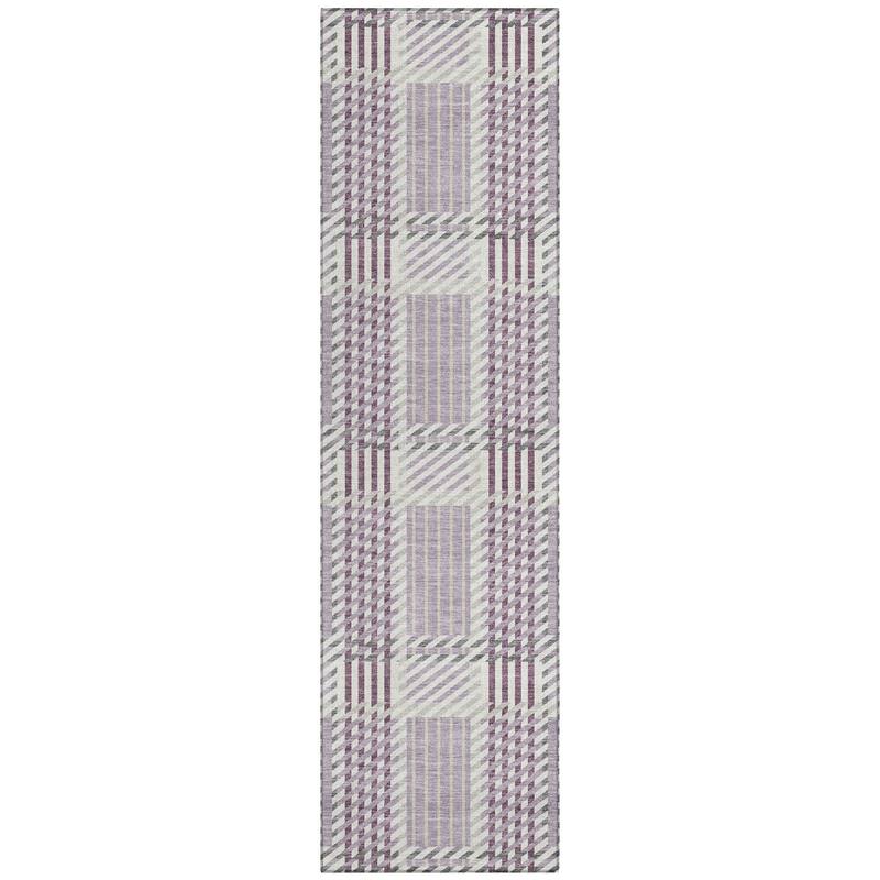 Machine Washable Indoor/ Outdoor Geometric Stripe Chantille Rug