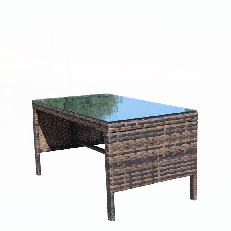 Outdoor patio Furniture 1 wicker Coffee Table,Brown