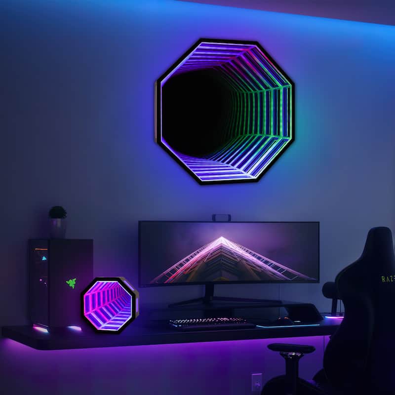 3D Mirror Infinity Tunnel Table Lamp
