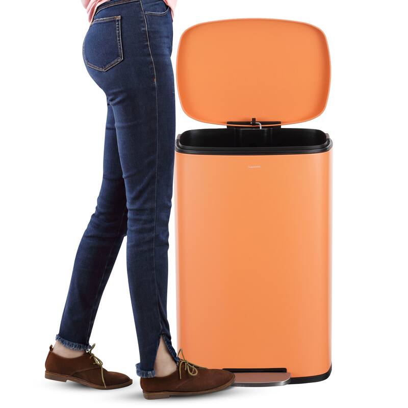 happimess 13-Gallon Trash Can with Soft-Close Lid and FREE Mini Trash Can