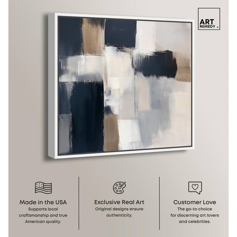 Blue and Tan Abstraction II Canvas by Art Remedy