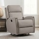 preview thumbnail 42 of 52, Jerome Swivel Glider Recliner Nursery Chair Manual Push Back Recliner Sand Gray