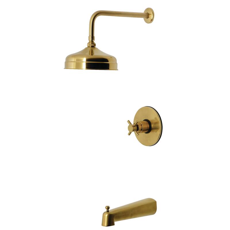 Kingston Brass KB633DX Concord Tub and Shower Trim Package with 1.8 - Brushed Brass