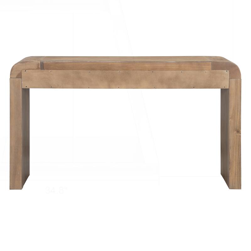Rustic Console Table with Fluted Drawer Front