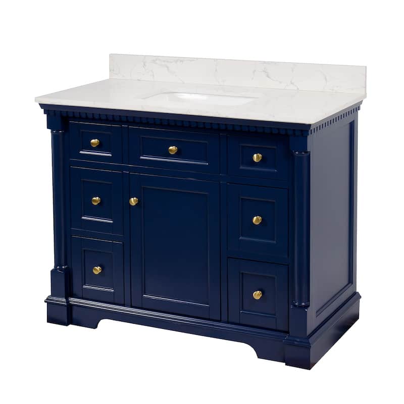 KitchenBathCollection Sydney 42" Bathroom Vanity with Engineered Marble Top