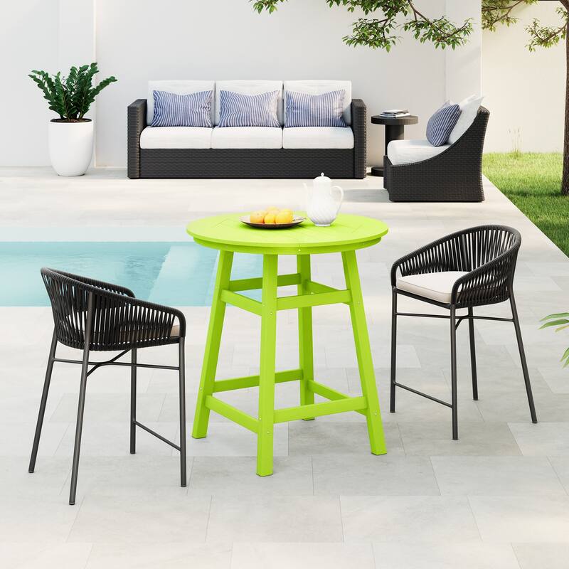 Laguna Hdpe All Weather Outdoor Patio 35" Round Counter Table