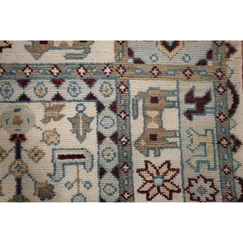 Tribal Geometric Heriz Serapi Area Rug Handmade Oriental Wool Carpet - 7'10"x 9'7"