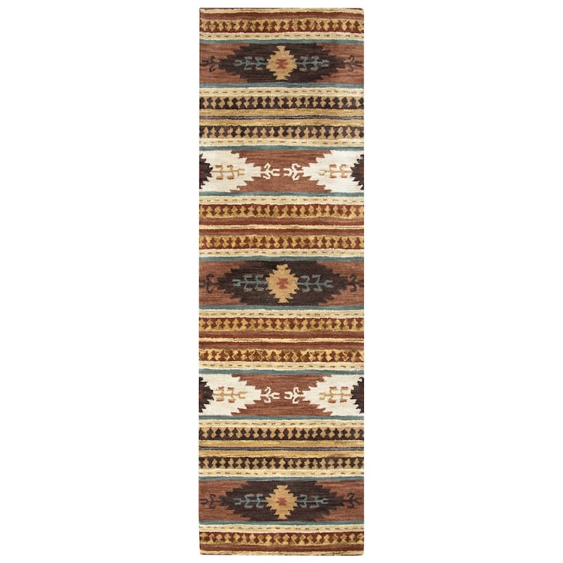 Alora Decor Ryder Rust, Tan, Ivory, and Grey Hand-tufted Wool Rug