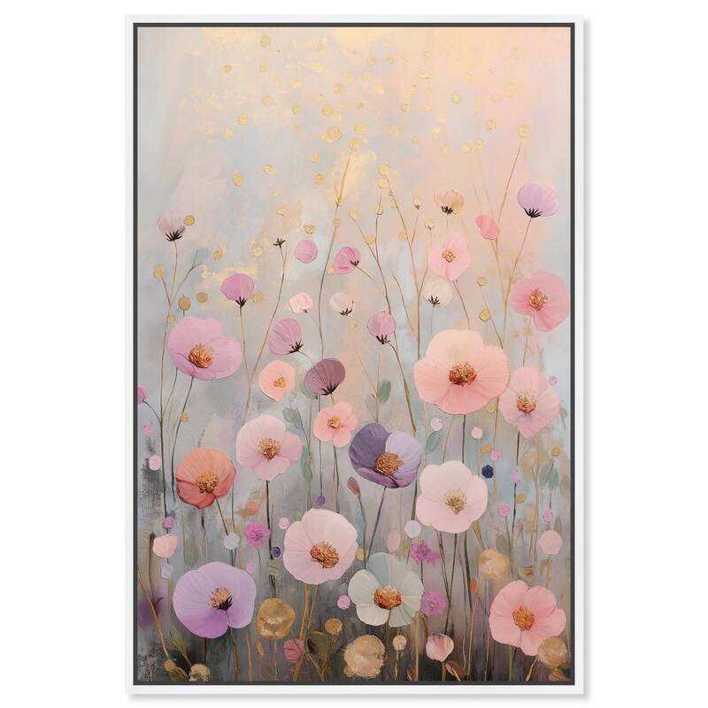 Tiny Blooms II Canvas by Art Remedy - White - 36" x 54"