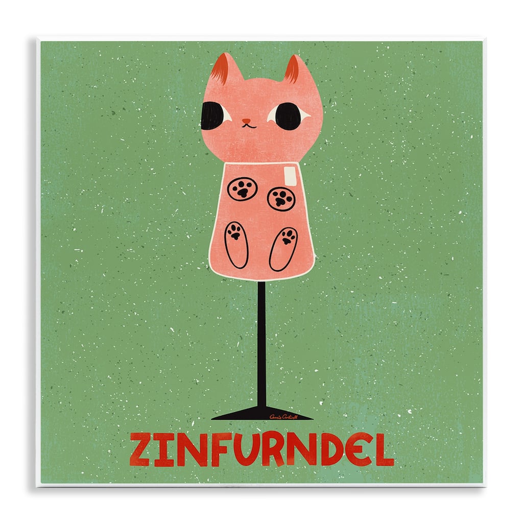 Stupell Zinfurndel Feline Wine Wall Plaque Art Design By Carrie Cantwell