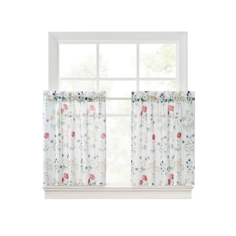 Martha Stewart Martha's Garden Print Valance, Swag, or Tier Pair Curtain Collection