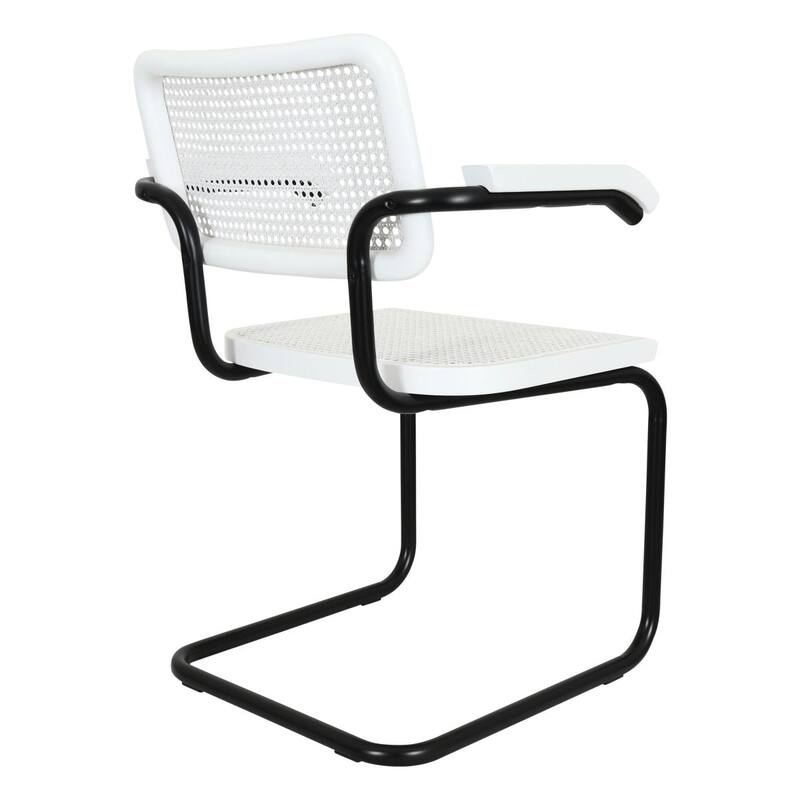 Breuer Chair Company Marcel Breuer Cesca Cane Cantilever Armchair Arm Chair w/ Black Steel Frame (Various Wood & Cane Colors)
