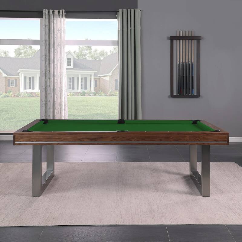 Walnut Harmony 7ft Billiard Slate Pool Table with Dining Top - Blue