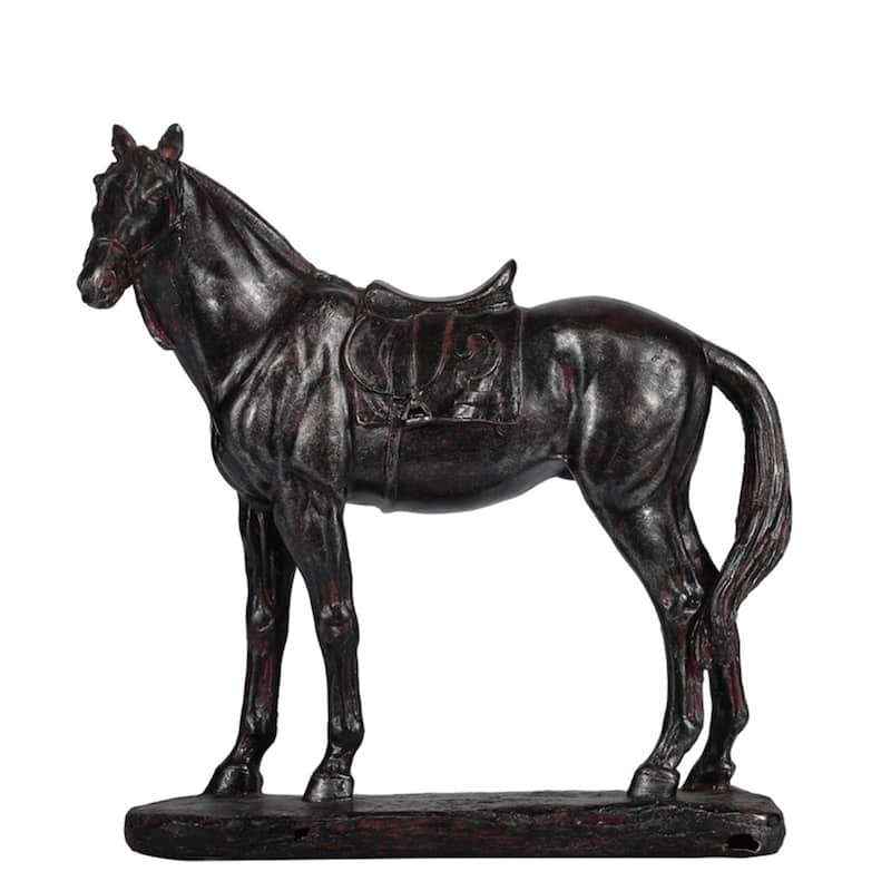 Standing Horse Sculpture with Base - 9.5" - Black