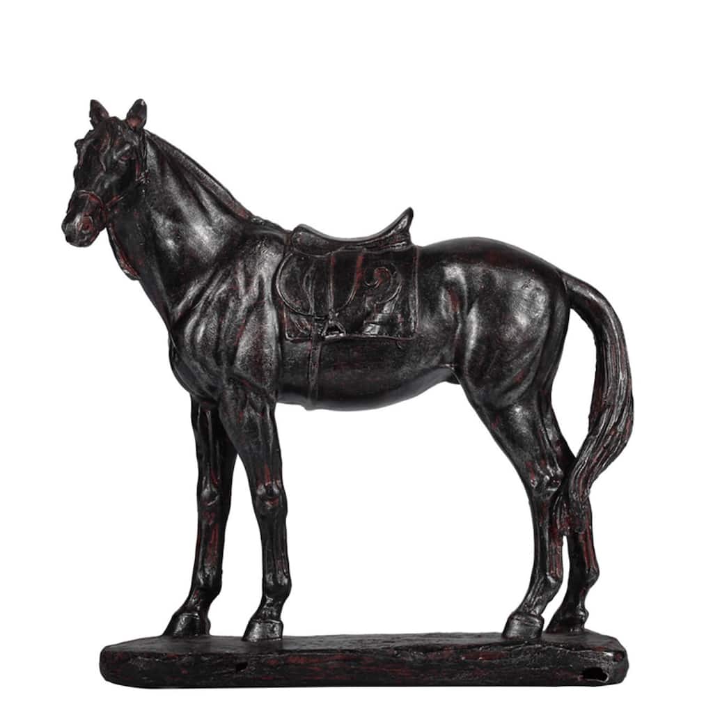Standing Horse Sculpture with Base - 9.5" - Black