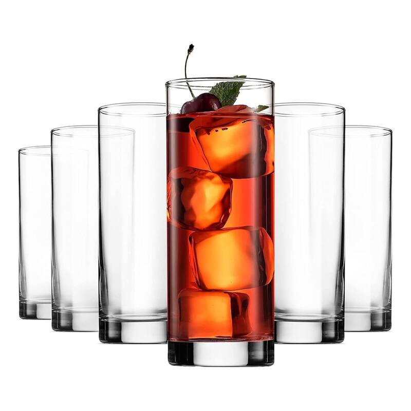 Bormioli Rocco Set of 6 Cortina Cooler Glasses - 13.5 Oz - Clear - 13.5 Oz