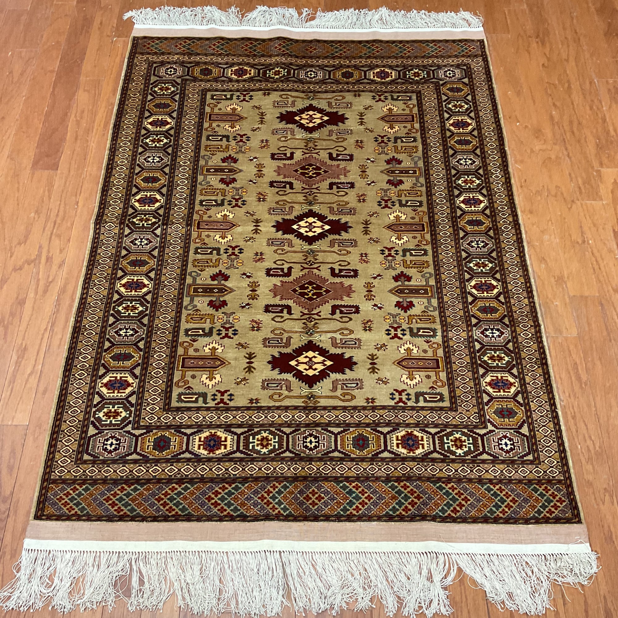 HERAT ORIENTAL Handmade Turkoman Wool & Silk Rug - 3'10" x 5'6"
