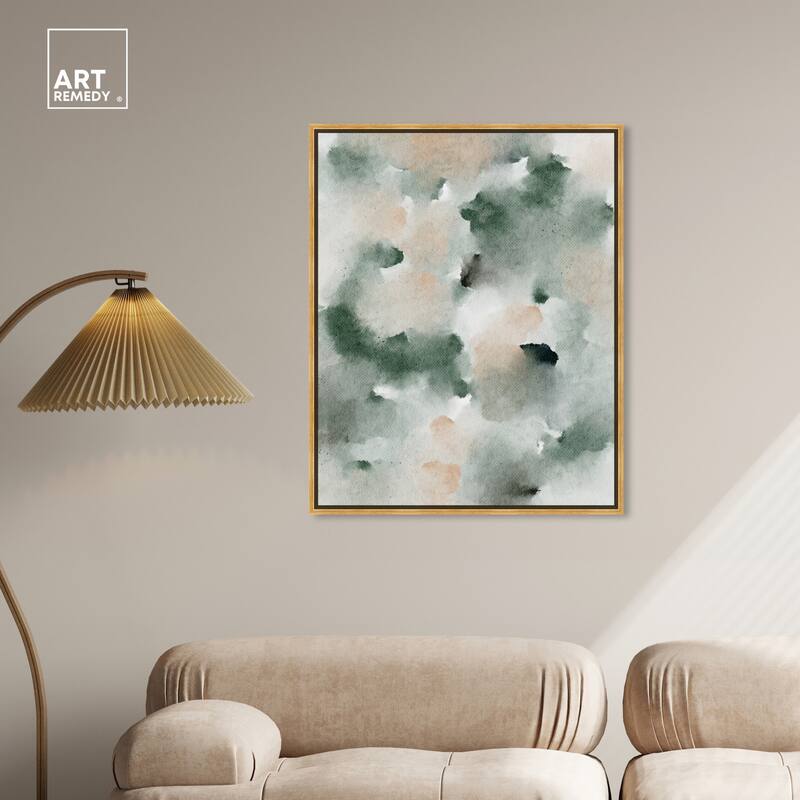 Art Remedy Smoky And Blush Shadows Framed Watercolor Boho Abstracts
