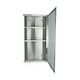 preview thumbnail 1 of 10, Corner Medicine Cabinet Infinity Stainless Steel 23.6" x 11.8" with Mirror Triple Shelf Opens Left to Right Brushed - Silver