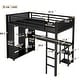 preview thumbnail 5 of 37, TwinXL/FullXL/Queen Size Loft Bed Frame with Built-in Wardrobe