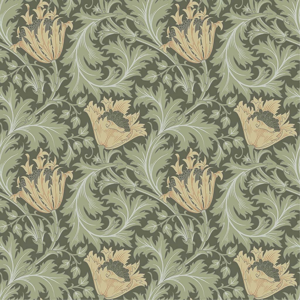 A-Street Prints Anemone Moss Floral Trail Wallpaper