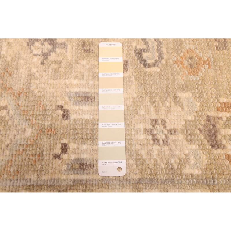 ECARPETGALLERY Hand-knotted Kavya Oushak Light Khaki Wool Rug - 7'10 x 9'10