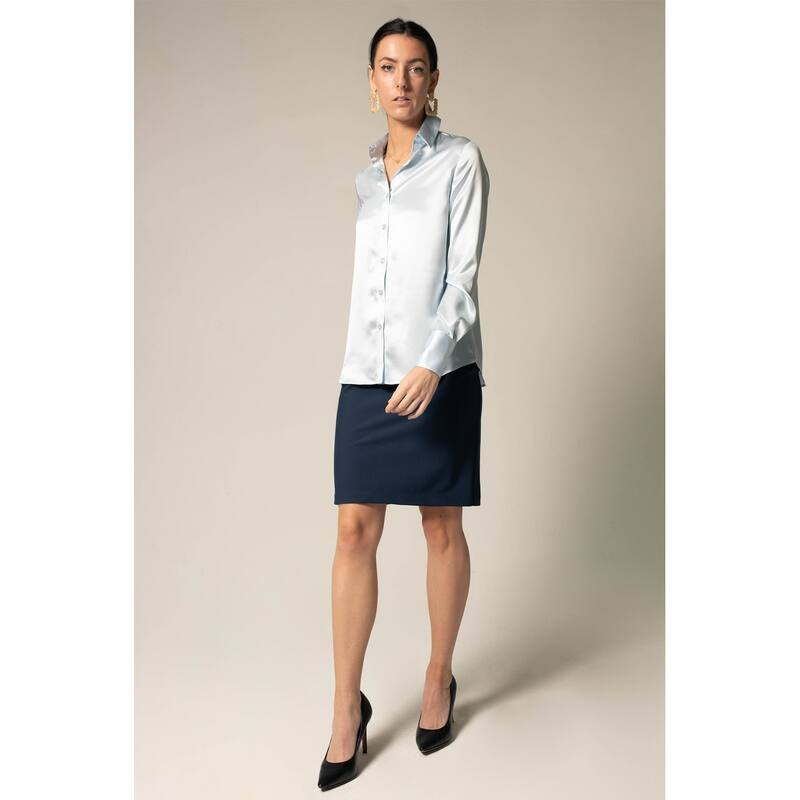 Luxe Silk Blouse in Blue
