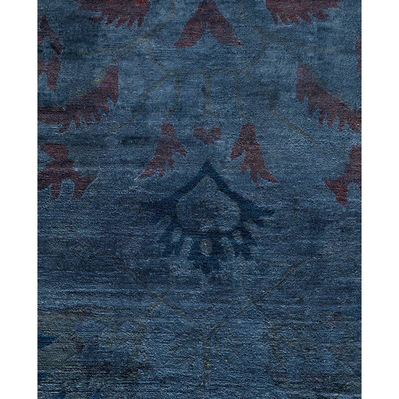 Overdyed One-of-a-Kind Hand-Knotted Area Rug - Blue - 12' 9" x 18' 10"