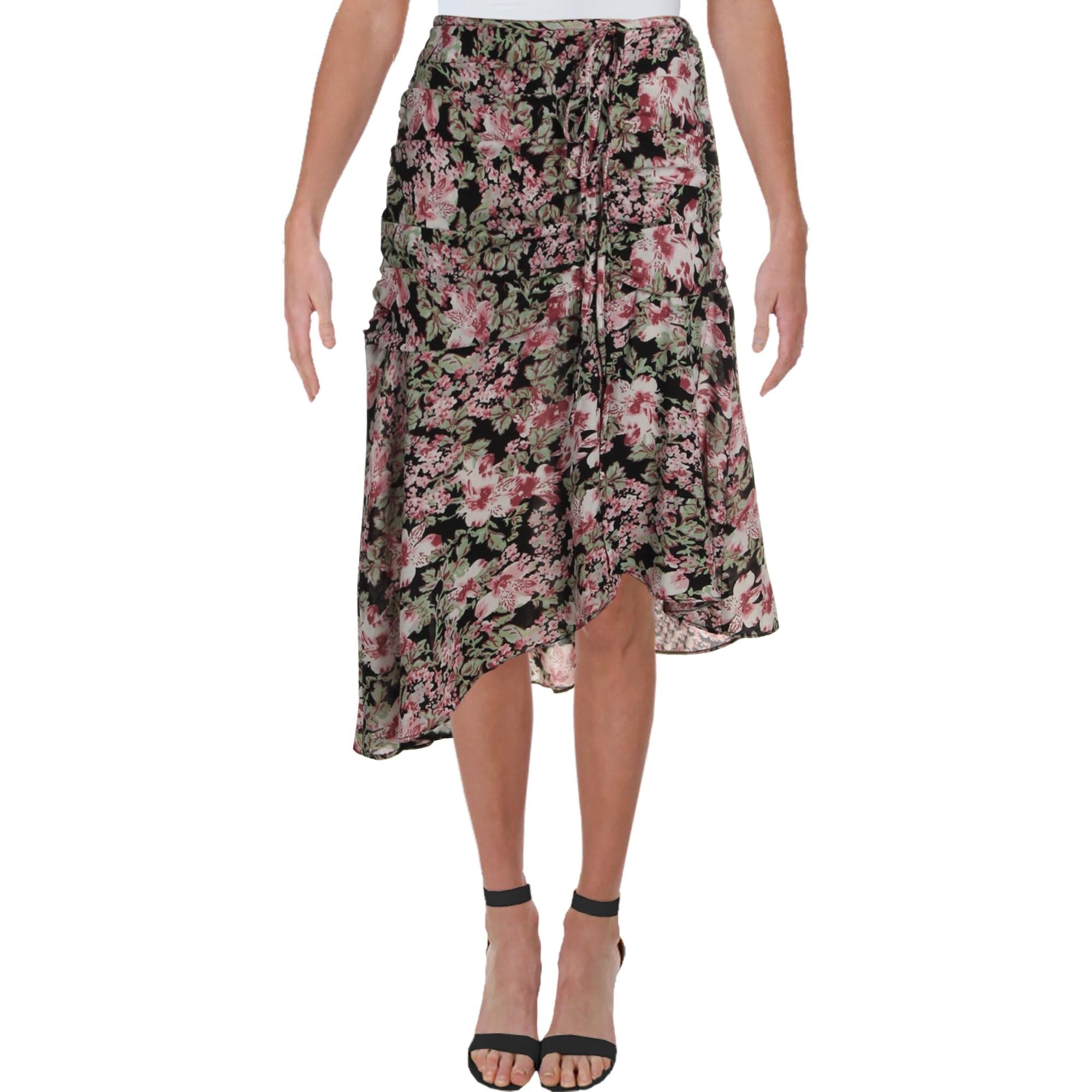 pink green midi skirt