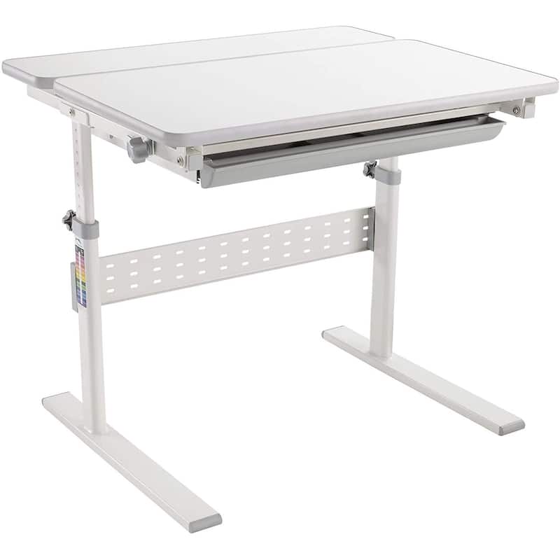 Mount-It! Height Adjustable Kid's Desk for Children K-12 - White