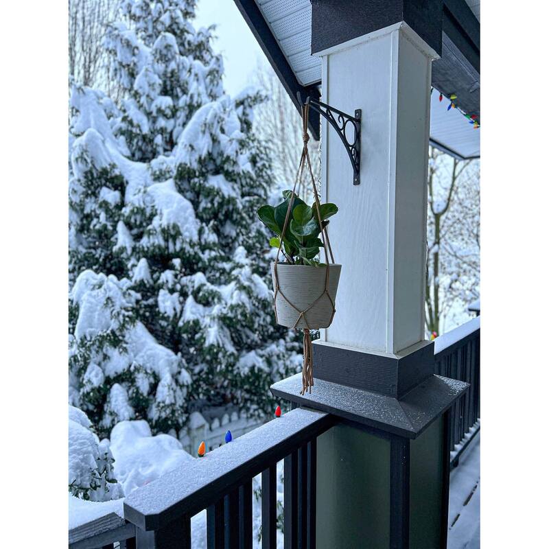 Last Chance Small Hanging Pot With Netting, Cement Grey