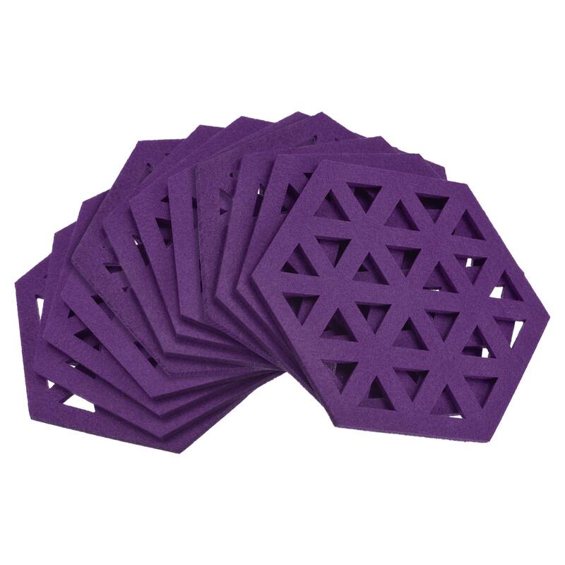 Felt Coasters, Hexagonal Pad Coaster for Drink Cup Pot Bowl Vase