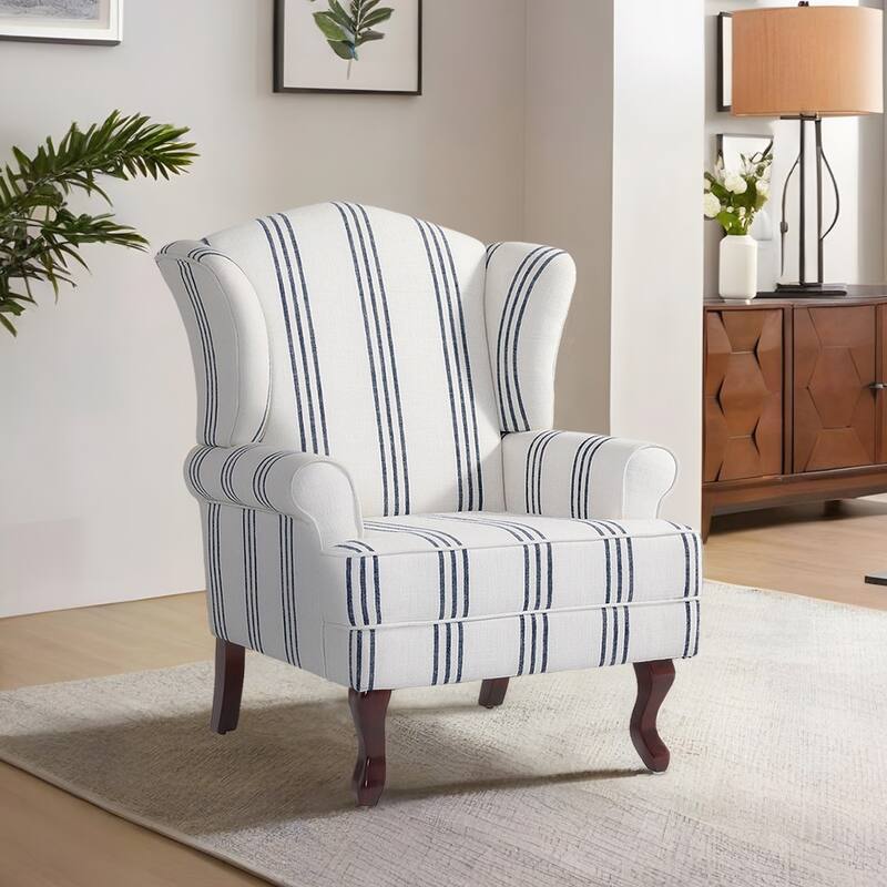 Mid-Century Modern Upholstered Wingback Accent Chair