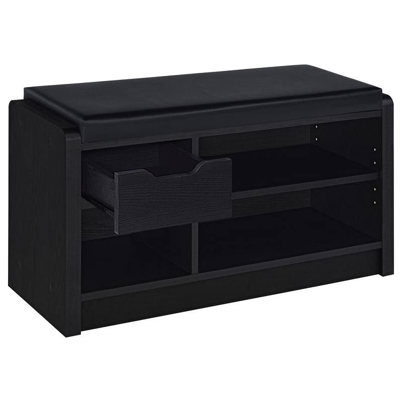Astor Black 1-drawer Storage Bench