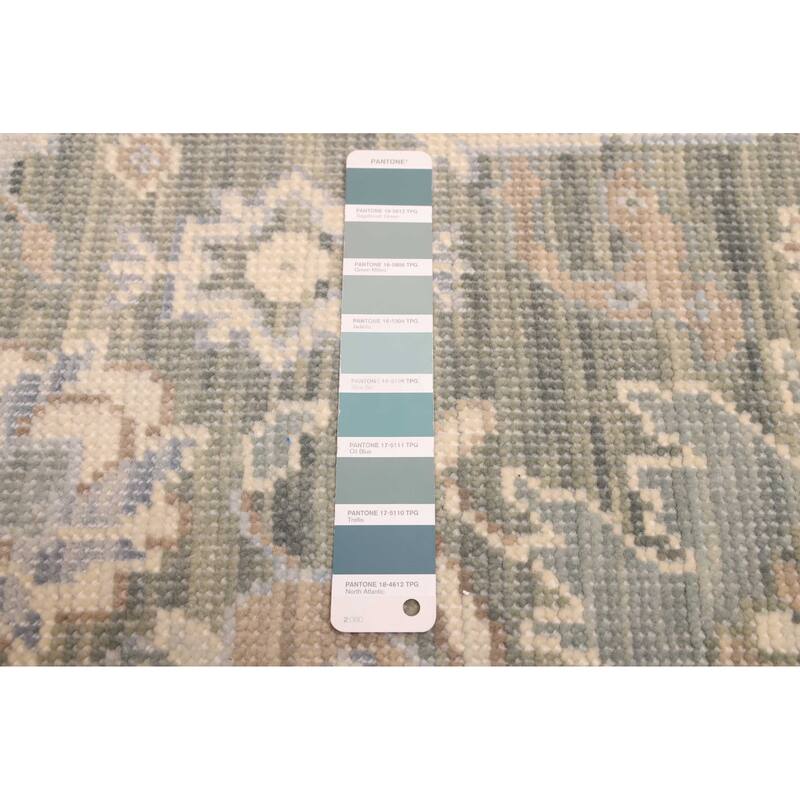 ECARPETGALLERY Hand-knotted Modern Oushak Teal Wool Rug - 9'0 x 12'3